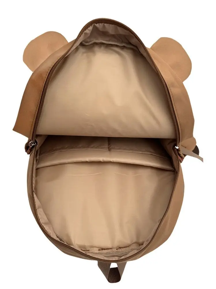 Lovely cartoon brown bear backpacks women girls wateproof nylon stitch schoolbag large book bag
