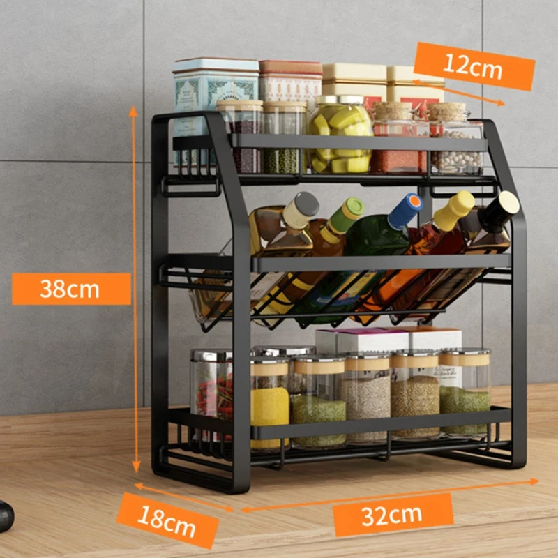 

3 Tier Kitchen Spice Rack Seasoning Bottle Rack Kitchen Organizer Storage Racks Shelf Seasoning Storage