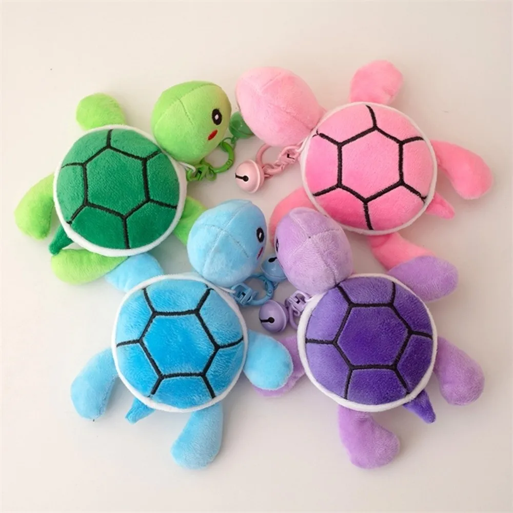

Lovely Bell Turtle Pendant Stuffed Creative Turtle Keychain Funny Cute Turtle Keyring Hanging Accessory