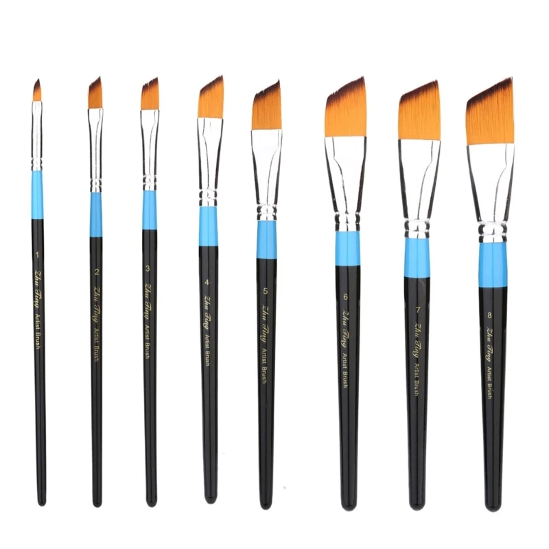Art Paint Brush, Hand Painted Nylon Hair Oil Paint Brushes for Acrylic, Watercolor, Oil Gouache, Face Nail Art Painting
