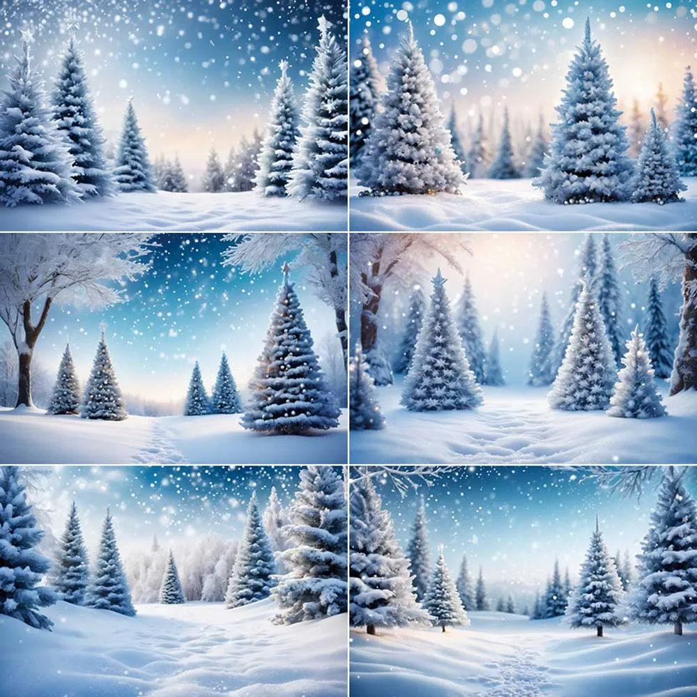 

MOON.QG Winter Snow Forest Christmas Photogrpahy Backdrops Home Party Decoration Photocall Backgrounds Studio Photobooth Props