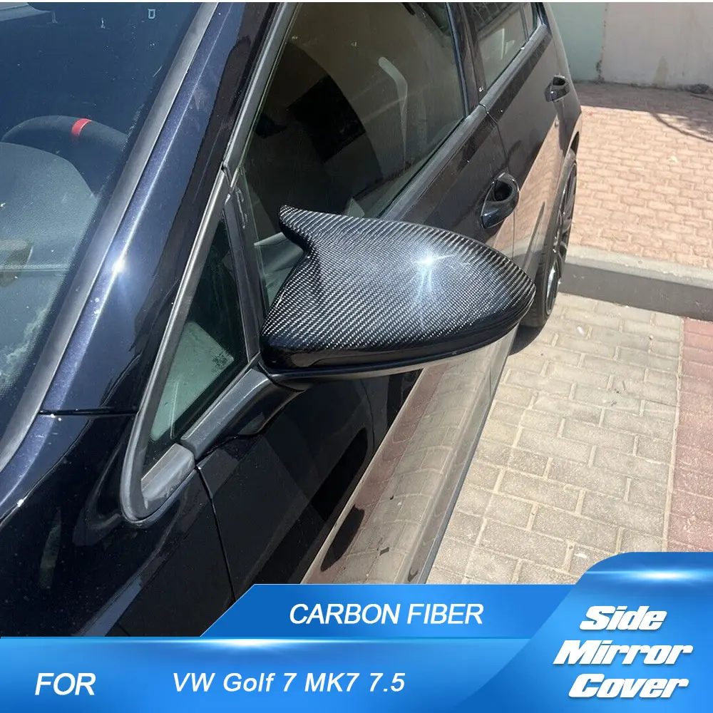 

Carbon Fiber Car Rearview Mirror Covers Caps for Volkswagen VW Golf 7 MK7 7.5 GTI R 2014-2019 Replacement Mirror Caps Shell
