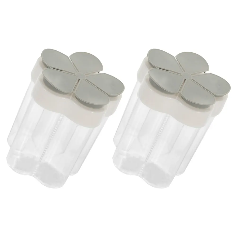 

2Pcs Spice Jar Salt Dispenser Grey Kitchen Seasoning Box Canister Storage Containers Lid for Condiment ganizers