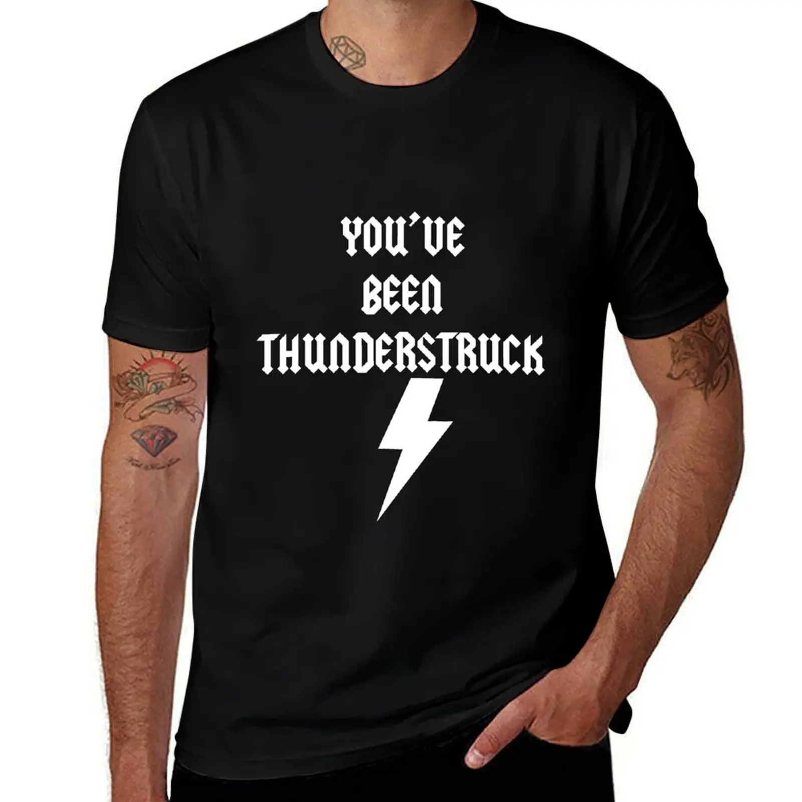 Thunderstruck T-Shirt man t shirt tees Louboutins hippie clothes mens t shirts top quality