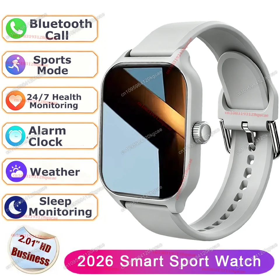Heren Dames Smartwatch 2.01'' Waterdicht Fitness Sport Horloge Oproep Beantwoorden Slaap Sport Stappenteller Informatie Meldingen Smartwatch Ht30