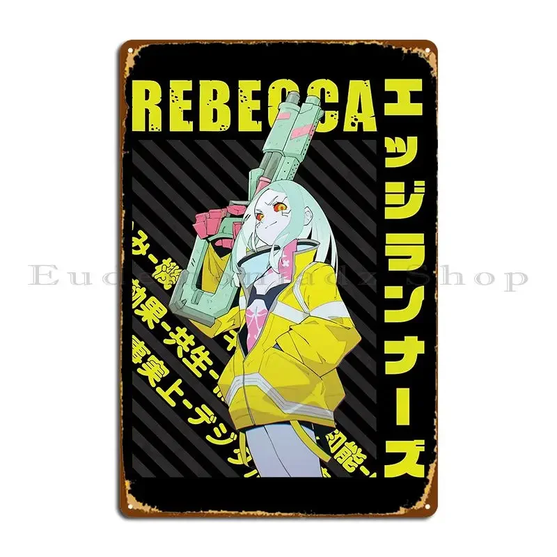 Customized Cyberpunk Edgerunners Rebecca Metal Plaque Wall Decor Poster for Club Bar Garage Cinema  Unique Tin Sign Art for Home