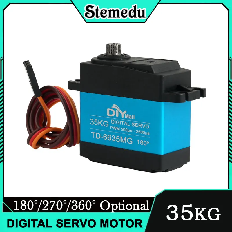 

TD-6635MG 35kg Digital Servo 4.8-8.4V 180°/270°/360° Multi-Mode Carbon Brush Motor for Heavy-Duty RC Industrial Robots