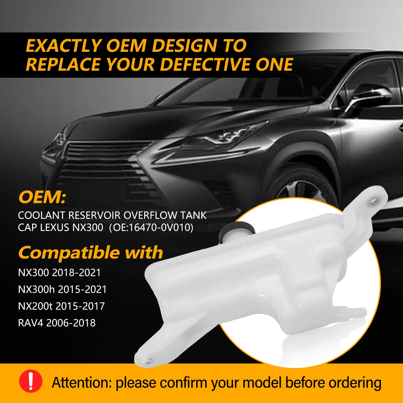 16470-0V010 Kühlmittelbehälter-Überlauftank für Lexus NX300 2018–2021, NX300h 2015–2021, NX200t 2015–2017, RAV4 2006–2018