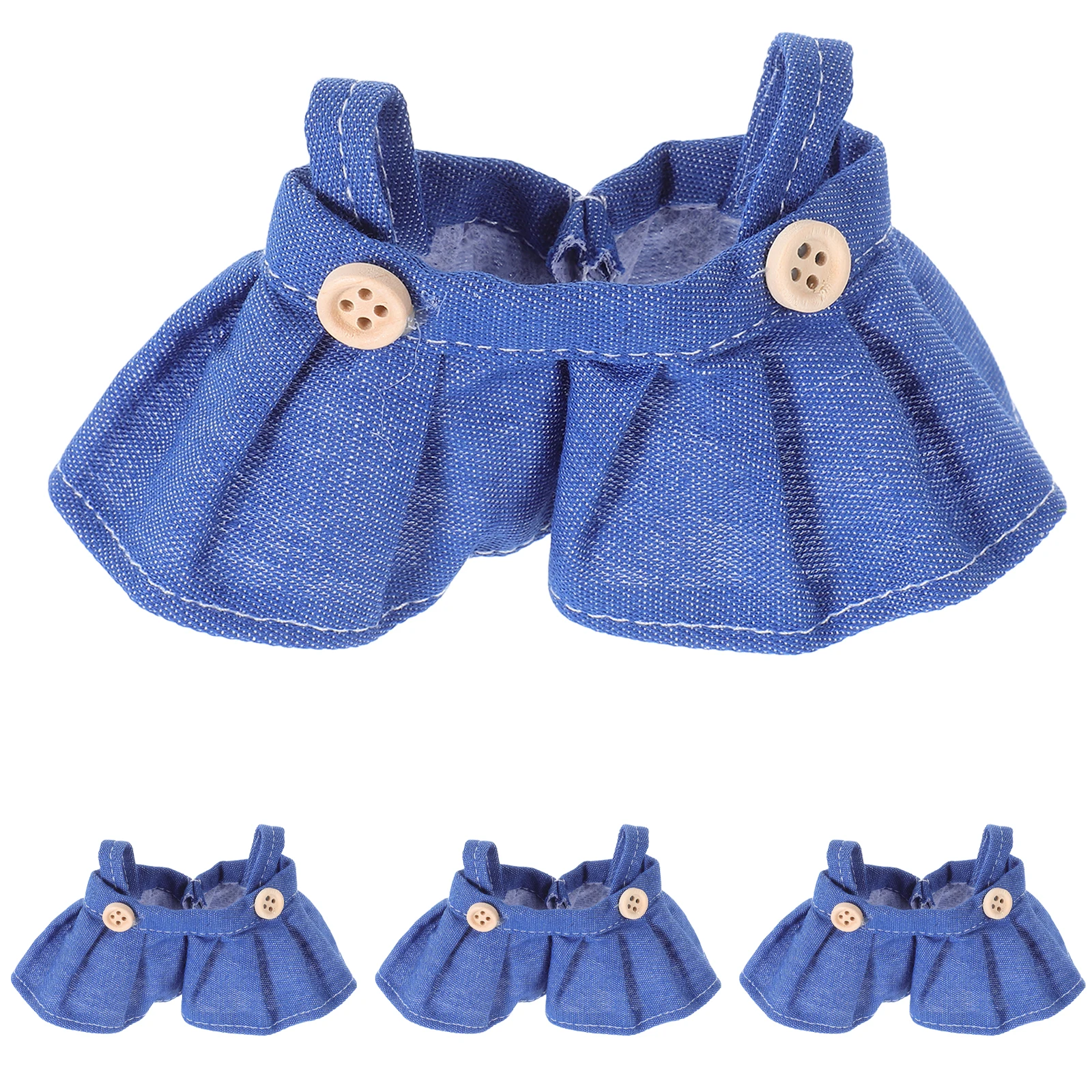 

4pcs Cloth Clothes for 17cm Skirt Outfit Overalls Soft Clothing Stylish Design Easy Wear Versatile Play