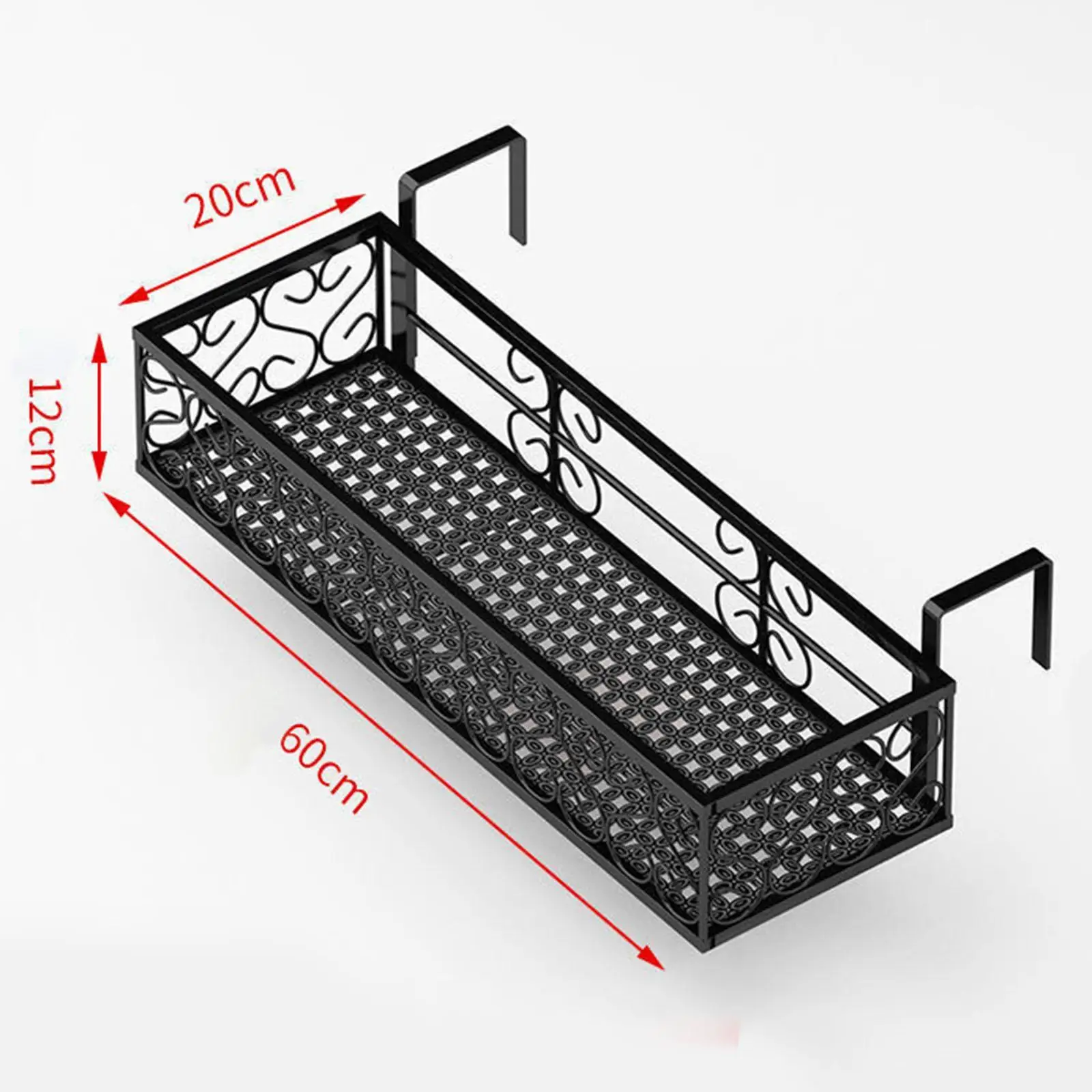 Hanging Railing Planter Shelf Basket Patio Railing Planter Shelf for Outdoor