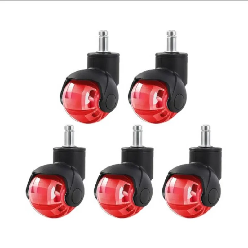 5pcs Wheel Casters 2 Inch PU Ball Caster with Silent Ball Bearing for Office Chairs, Kitchen Carts Wheels Replacement