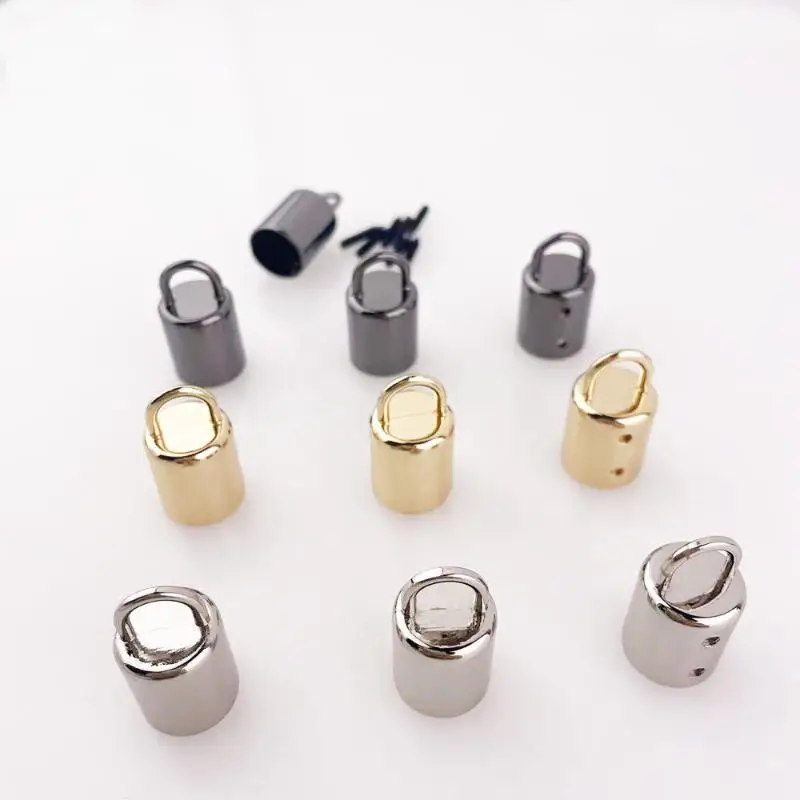[YU]10Pcs 14mm Bag Metal Buckles Handbag Strap Tassel Cap Clasp Hook Connector Hanger Rope Cord Lock DIY Hardware Accessories
