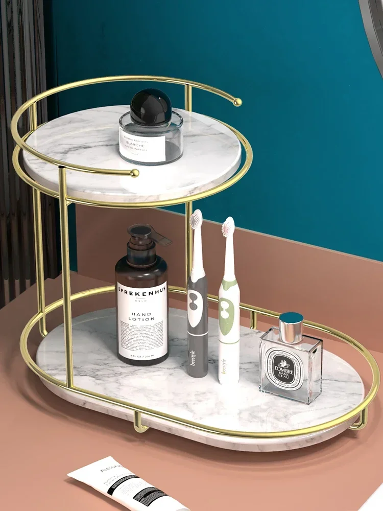 Bathroom Toiletries Storage Shelf - Ideal for Corner Use, Organizes Toothbrushes and Cosmetics