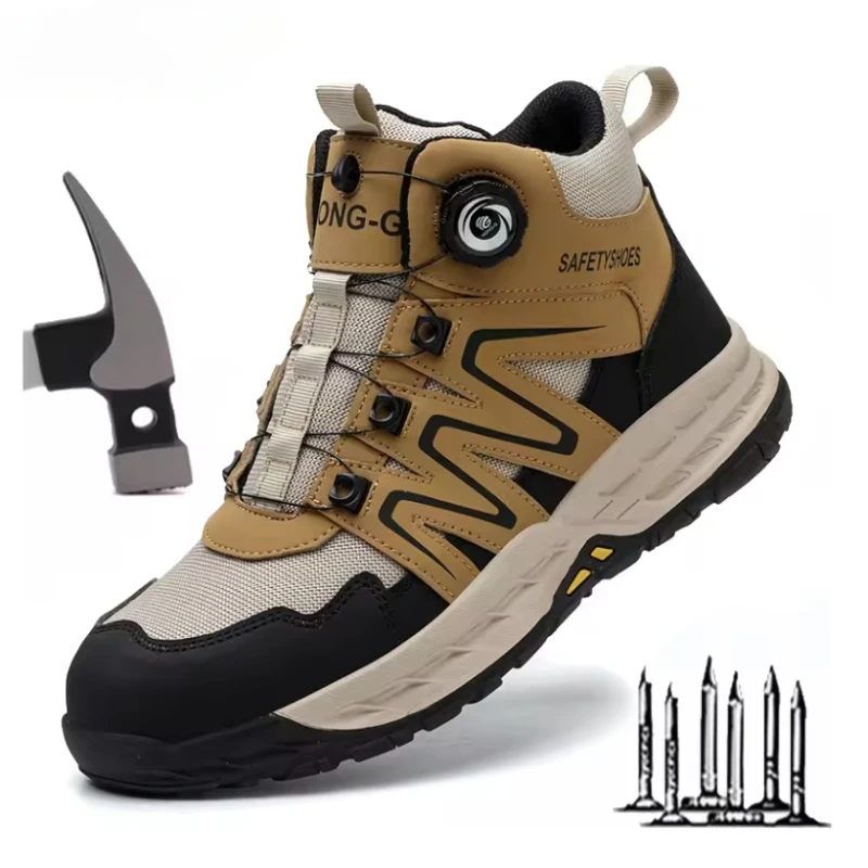 

New Safety Boots Men Work Indestructible Shoes Sneakers Steel Toe Protective Boots Anti-smash Anti-puncture Work Safety Shoes