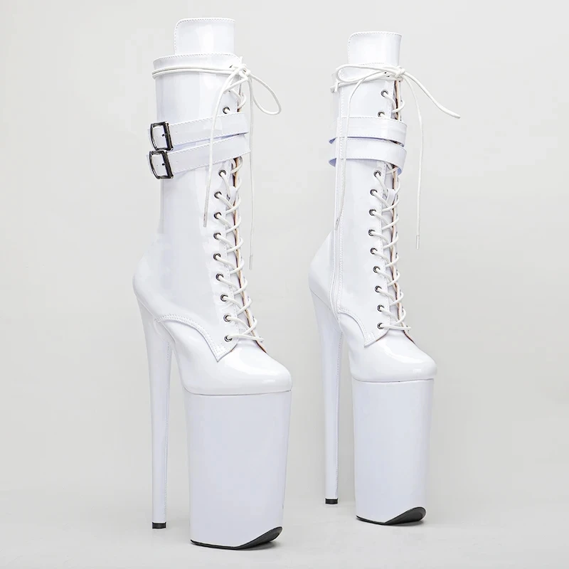 LAIJIANJINXIA New 26CM/10inch Shiny Patent PU Upper sexy exotic High Heel platform party shoes Pole Dance boot