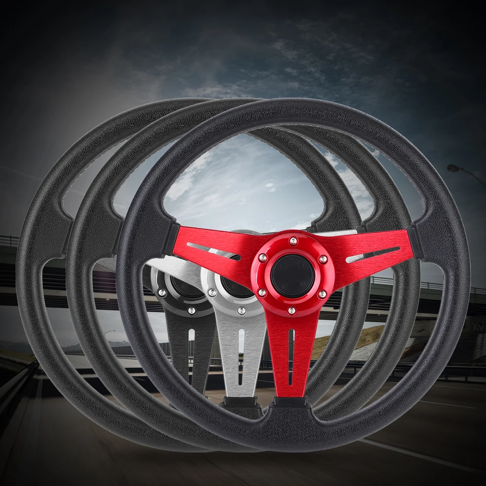 350mm/14インチ レーシングカー ドリフト用ステアリングホイール 交換用 改造アクセサリー ドリフト用ステアリングホイール ステアリングホイール