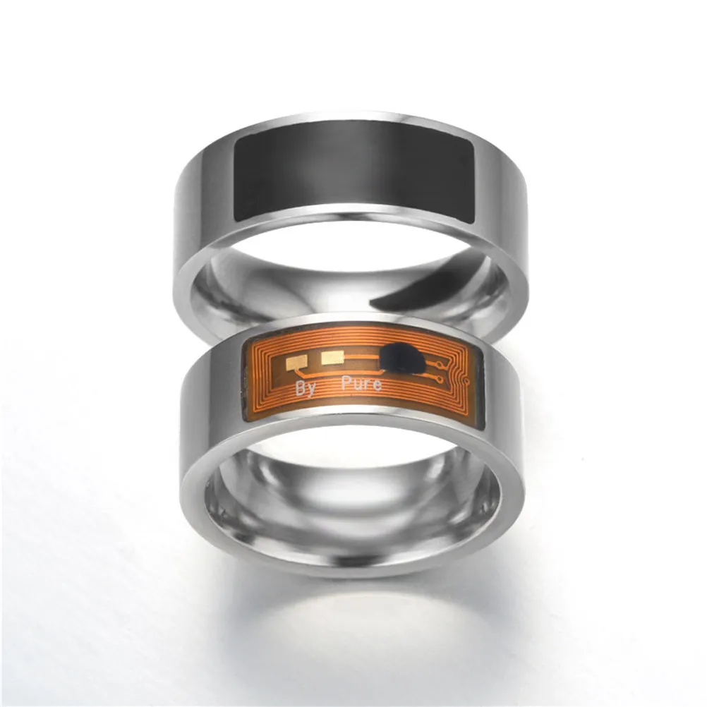

NFC Smart Ring Black 8Mm Multi-Functional Touch Unlock App Start Privacy Lock Wearable Digital Ring for