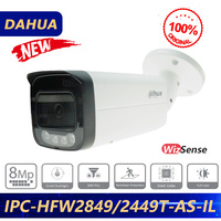 Dahua Original IPC-HFW2849/2449T-AS-IL 8/4MP Smart Dual Light Fixed-focal Bullet WizSense Network Camera Support Human Detection