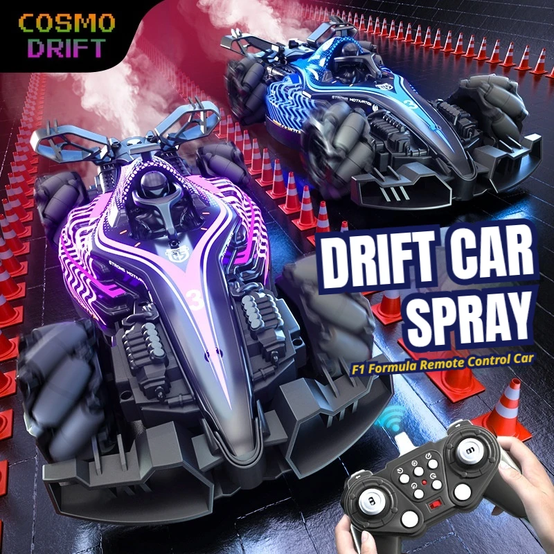 F1-Style Gesture Sensing RC Racing Car 4WD Drift Stunt Vehicle with Spray Effect Remote Control Toy Gift for Boys Kids