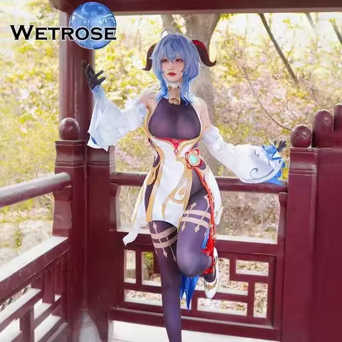 【Wetrose】In Stock Ganyu Cosplay Costume Genshin Impact Gan Yu Kanu Ganyu Гань Юй Gan' Yuy Full Set Game Party Halloween