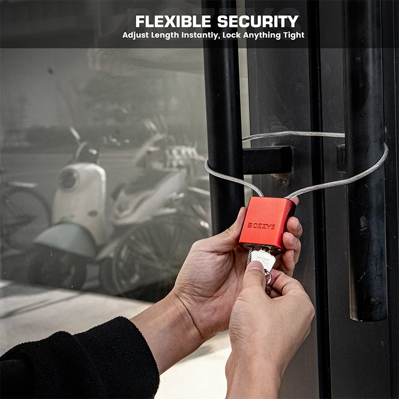 

BOZZYS Portable Retractable Lock Lightweight Aluminum Body for Travel, Bikes, Gym Bags Toolboxes