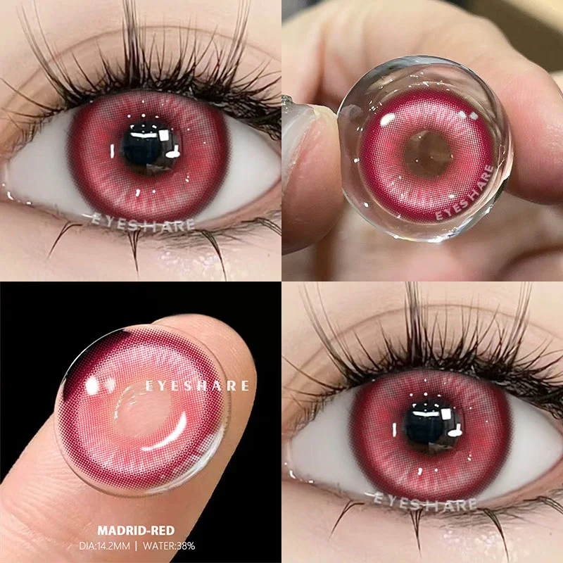 EYESHARE 1 Paar farbige Kontaktlinsen für Augen, blaue Augenkontakte, lila Linsen, Cosplay, rosa Kontaktlinsen, jährliche rote Augenlinsen
