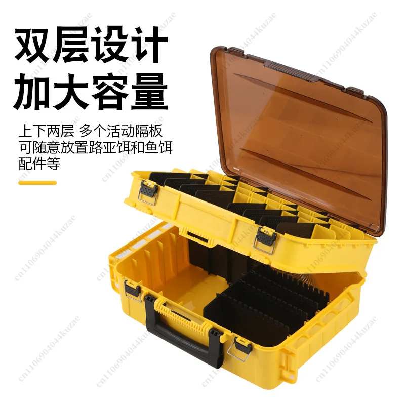 Double-Layer Portable Luya Tackle Box, Large-Capacity Square Storage Case for Fishing Bait & Gear, Boat Fishing Special Use