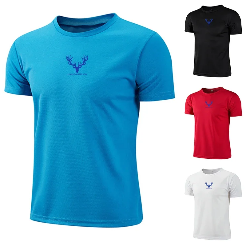 High Quality Breathable Quick Dry Short Sleeved Top Marathon Gym Fitness Running Tees Men's Summer Exercise Trainning T-shirt