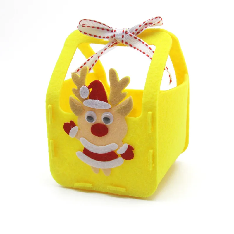 DIY Christmas Bag Kids Handmade Craft Toy Xmas Decoration Materials Kits Candy Box Handbag for Children Educational Toys Gifts