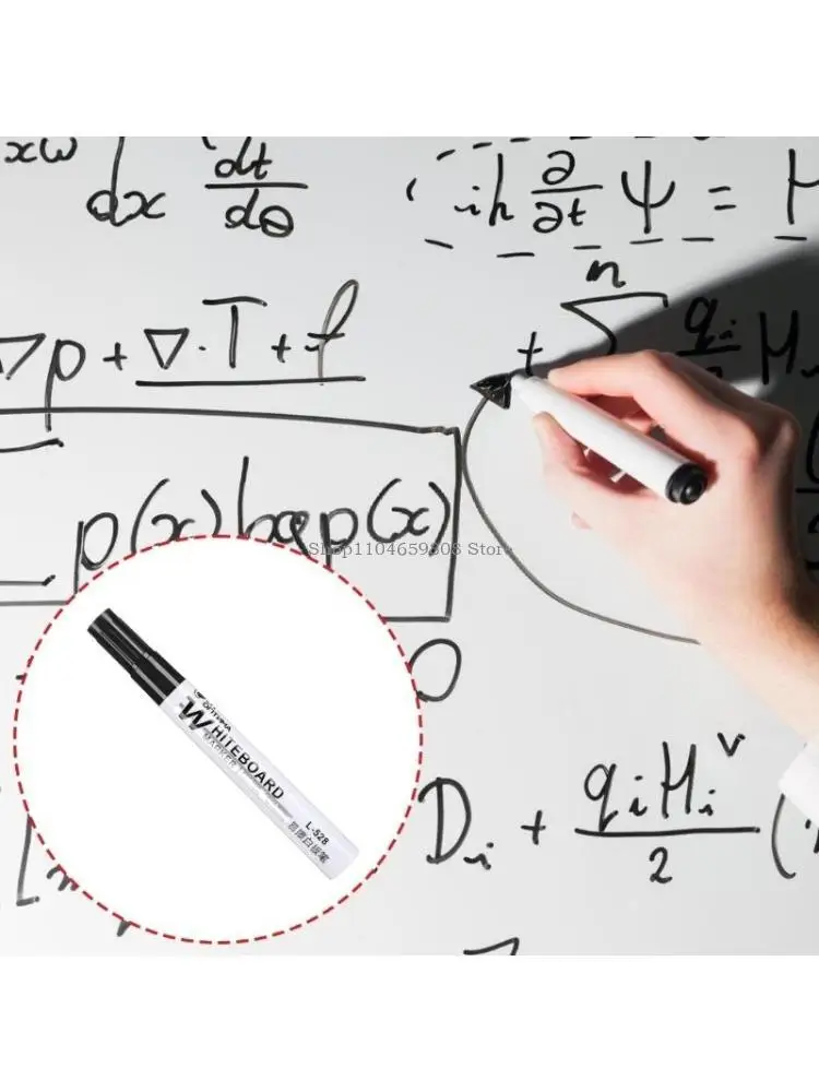 

10 шт. стираемый маркер для доски, маркер для ширины линии 2,0 мм, чернила на водной основе, быстросохнущие для офиса, черный,