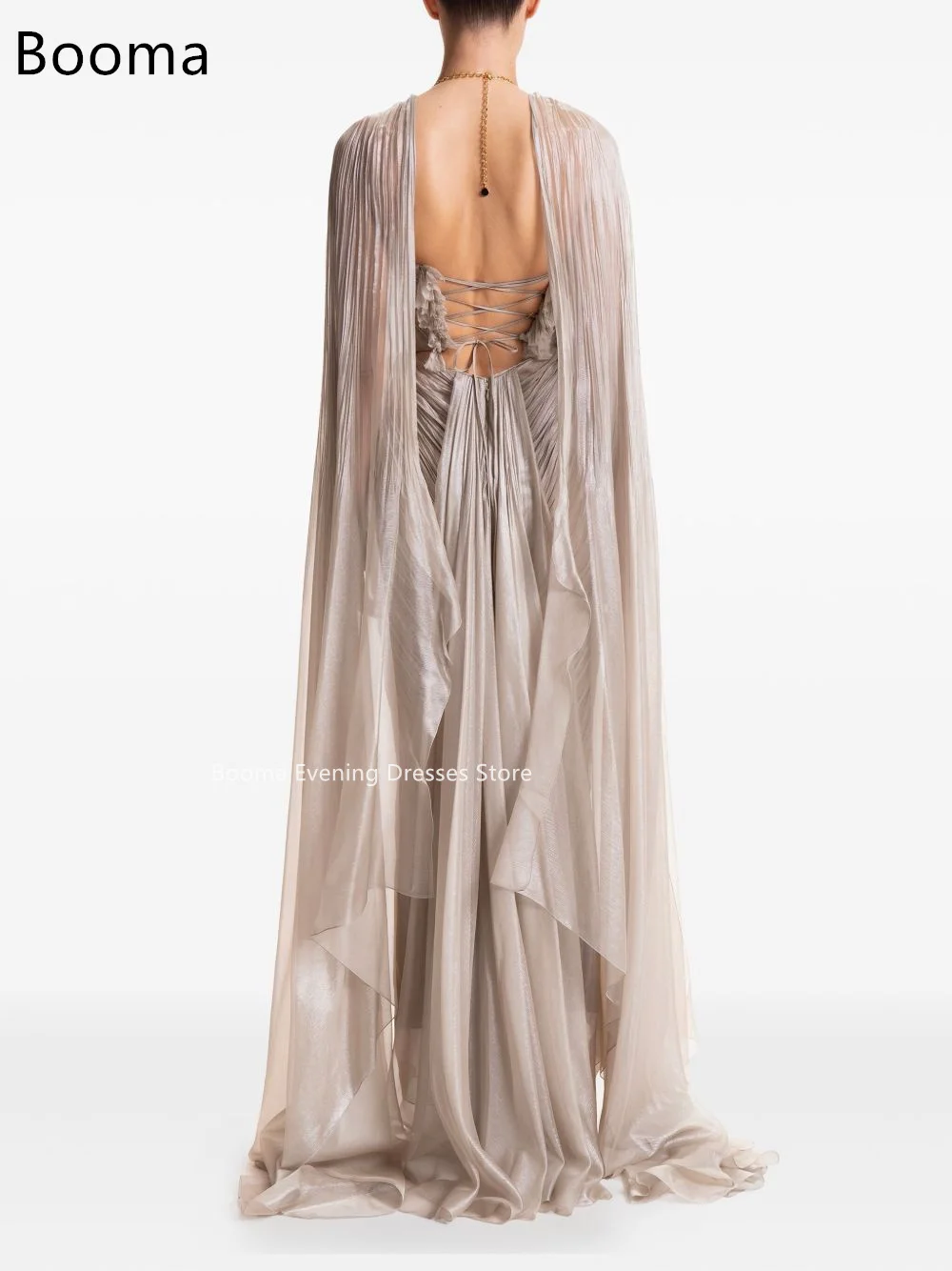 Booma Eenvoudige Zeemeermin Mouwloze Lange Jurken Formele Partij Jassen voor Vrouwen Plooi Glanzende Prom Gown Aanpassen 2025