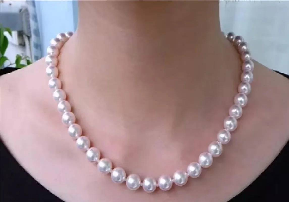 

Gorgeous AAAA+++++10-11mm Round South Sea White Natural Pearl Necklace 16/36inch 925s