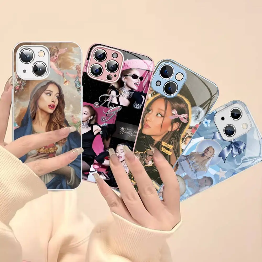 

Classic Pop Singer A-Ariana G-Grande For IPhone 14 13 12 Mini 11 Pro XS Max X XR 14 Plus Tempered Glass Cover