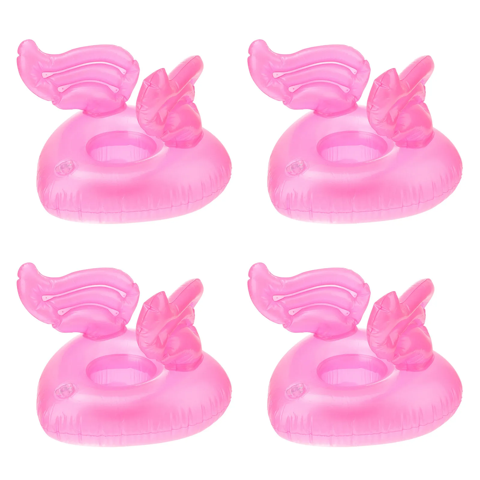 4Pcs Inflatable Drink Holder Set Cartoon Angel Shape Floating Pool Cup Mats Summer Pool Party Water Cup Holder Reusable