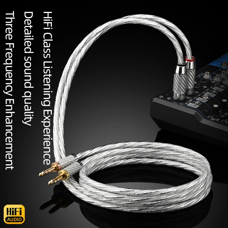 Kabel HiFi Dual 6.5 do 2XLR Aduio Wysokiej jakości posrebrzany kabel OCC Dual 6.5mm TRS do podwójnego XLR do głośnika miksera