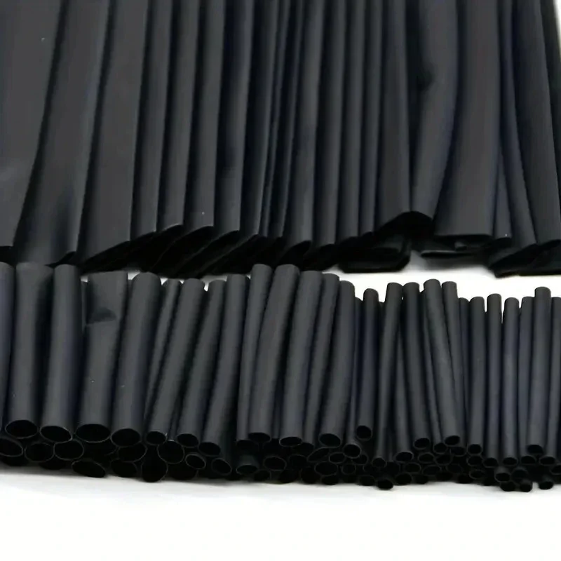 127 Pz Guaina Termorestringente Kit Assortimento di Tubi Collegamento Elettrico Cavo Avvolgente Cavo Impermeabile Restringimento 2:1