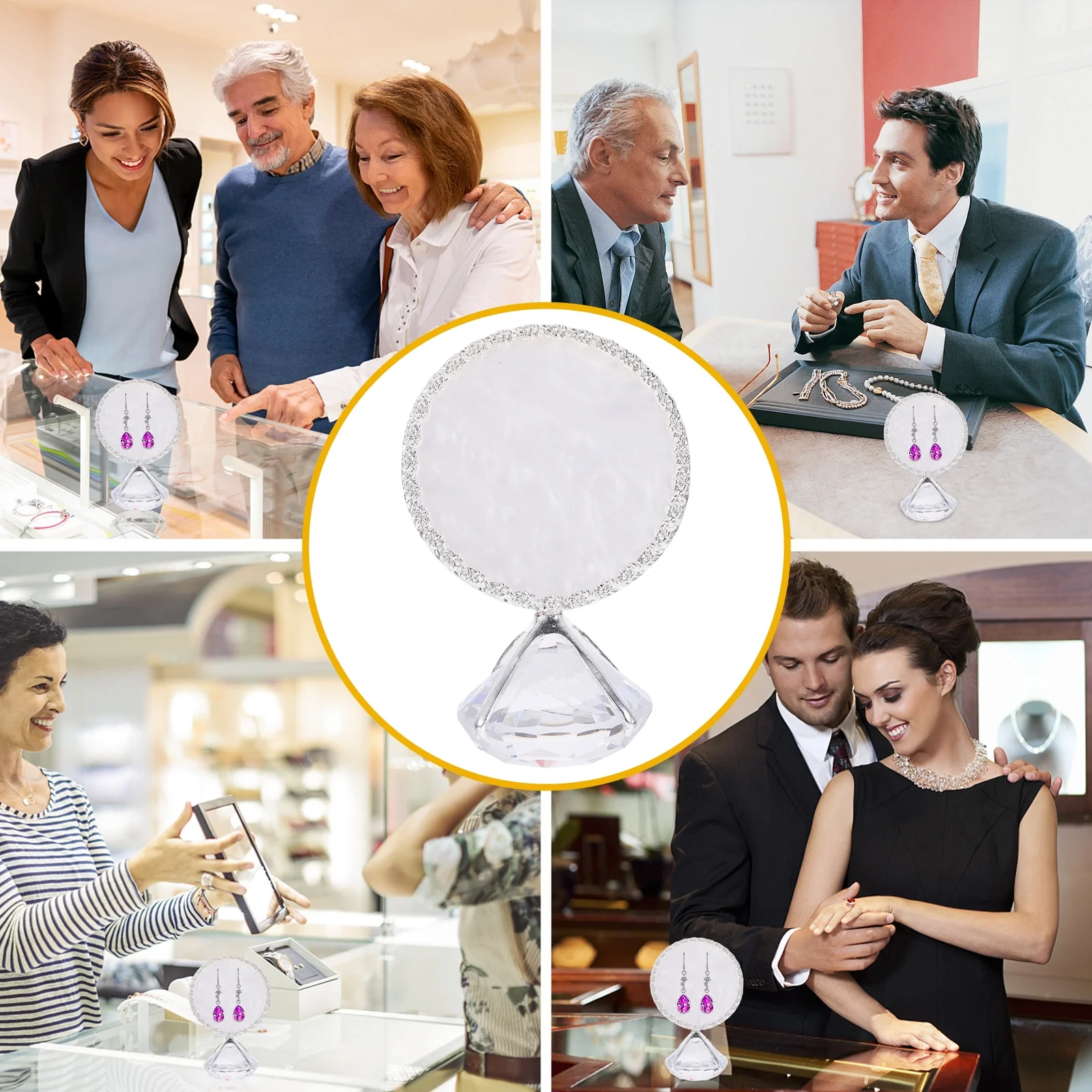 حامل عرض القرط على شكل صدفة، مادة راتينج معدنية عالية الجودة، براعة رائعة، حامل عرض القرط لديكور المنزل