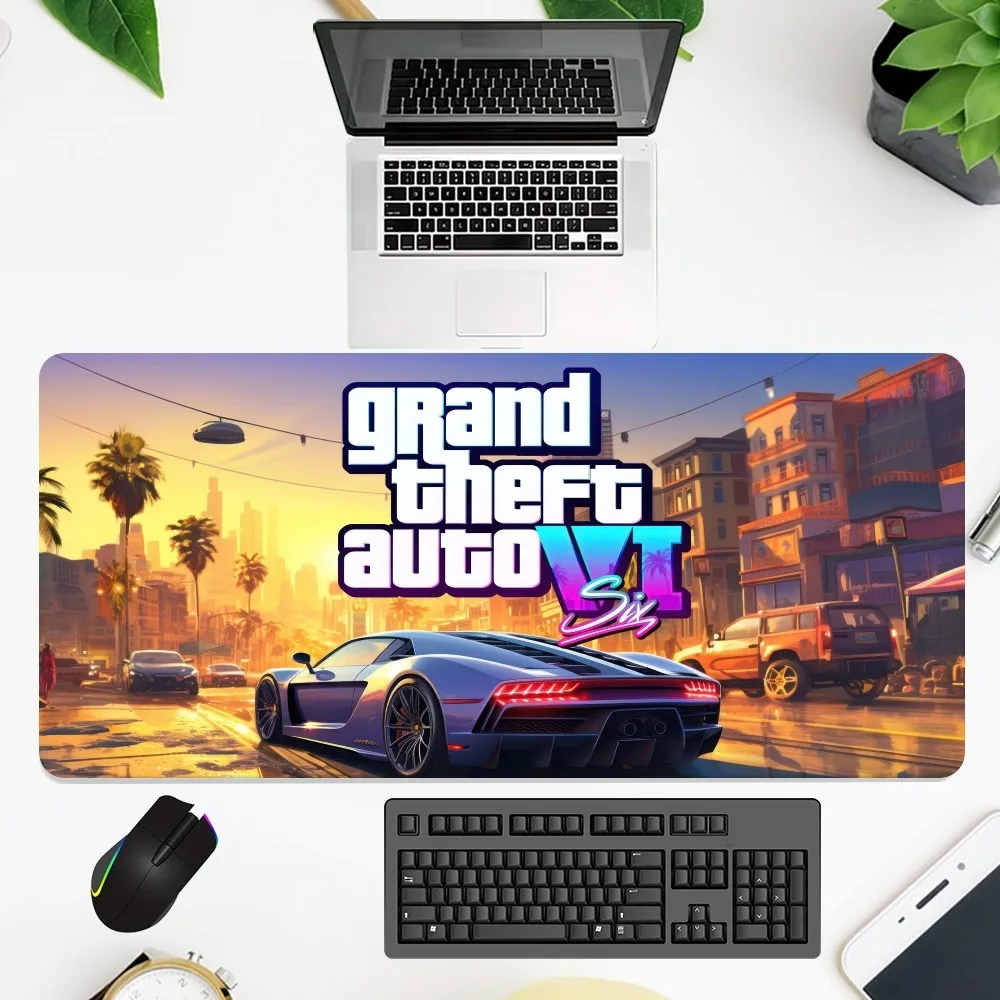 Gioco G-GTA 6 Mouse Pad office Large Small Computer pc tastiera Mouse gioco in gomma tappetino antiscivolo per Mouse grande