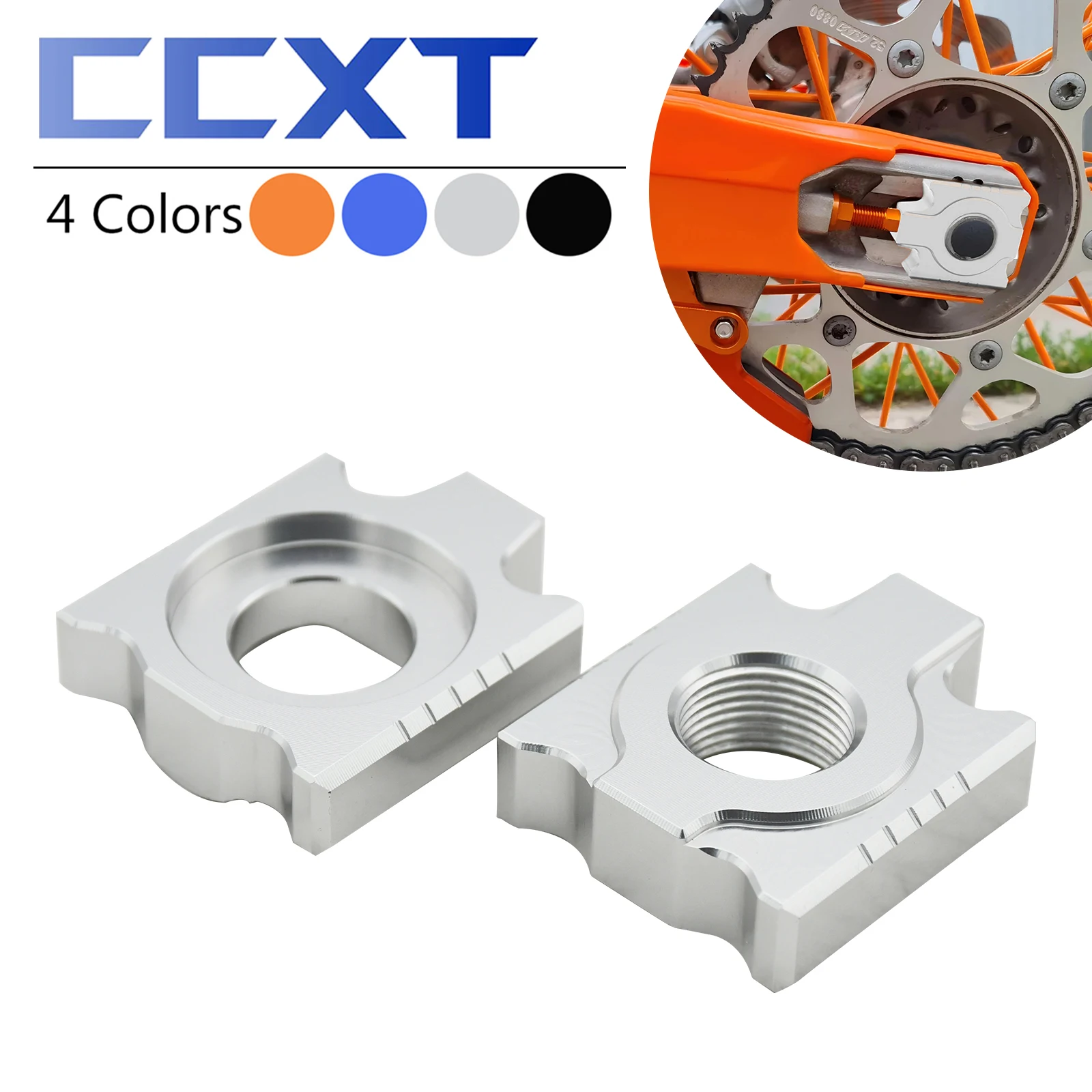 20mm CNC Aluminum Rear Chain Adjuster Axle Block For KTM 125-530cc XCF XCW SX SXF XC XCWF EXC EXCF 2008-2023 2022 2021 Universal