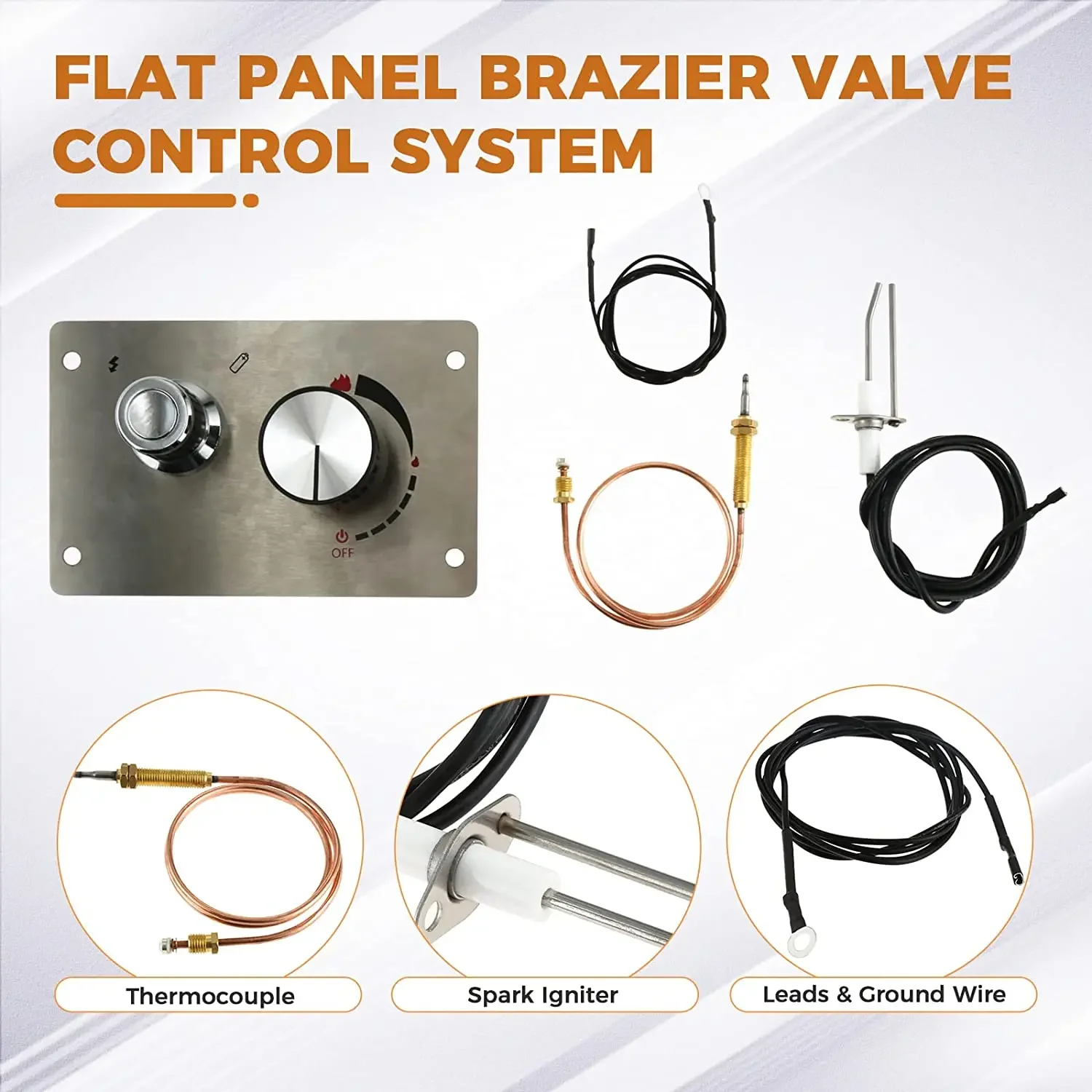 4 sztuk/1 zestaw płaski Panel System kontroli Brazier skrzynia paleniskowa ze stali nierdzewnej płyta czołowa gazu zawór bezpieczeństwa palnika