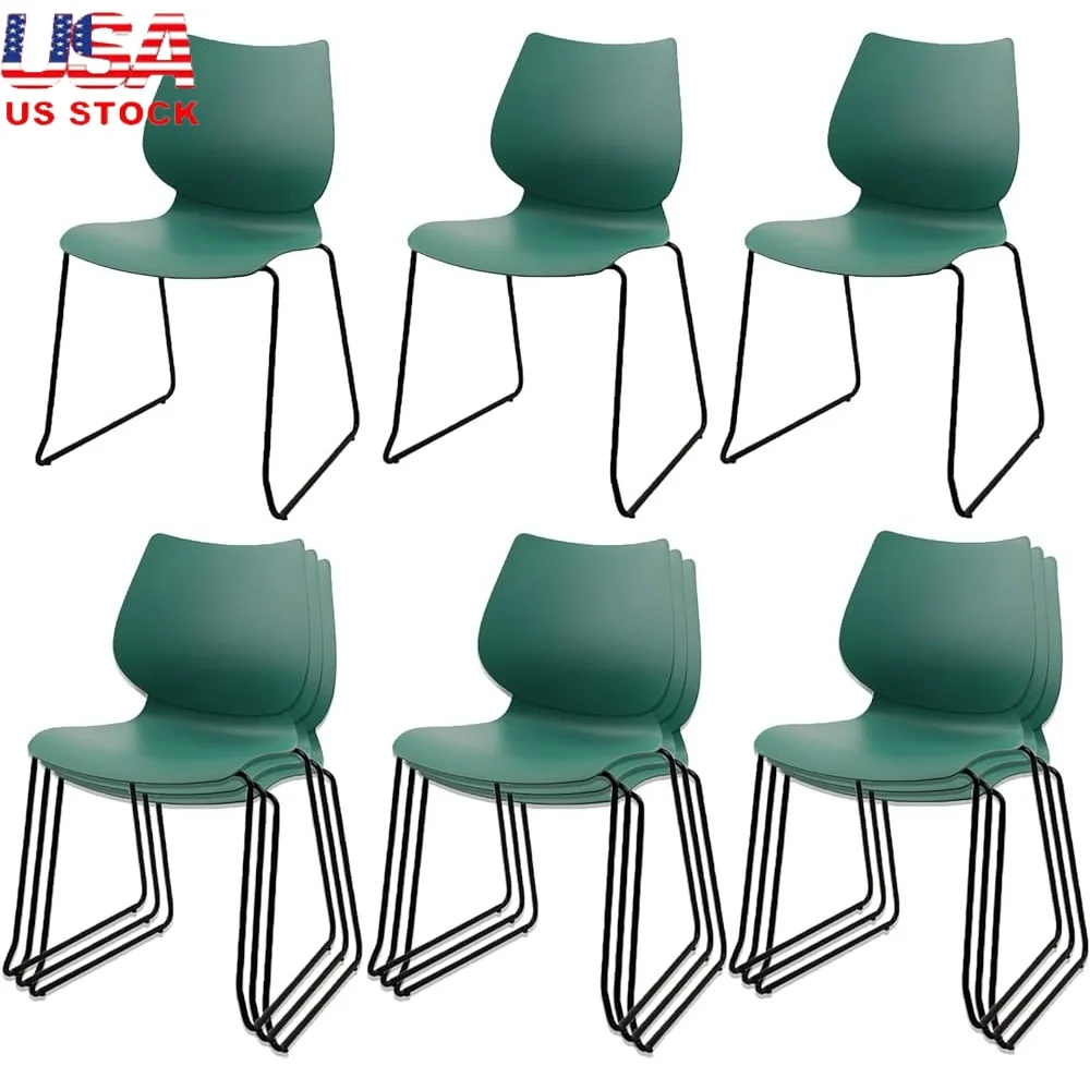 

Stackable Waiting Room Chairs Sturdy Conference Chairs with Back Ergonomic Office Guest Chairs Durable Metal Legs Training