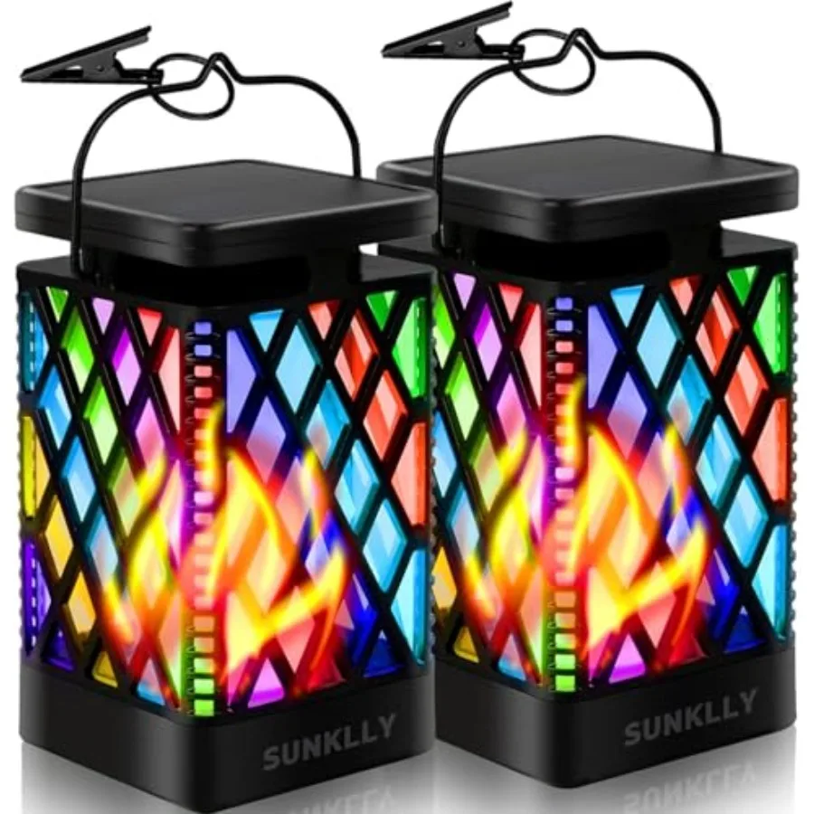 

Солнечные фонари - Подвесные солнечные светильники с изменением цвета и 9 фиксированными режимами, водонепроницаемые подвесные фонари для улицы, мерцающие светильники