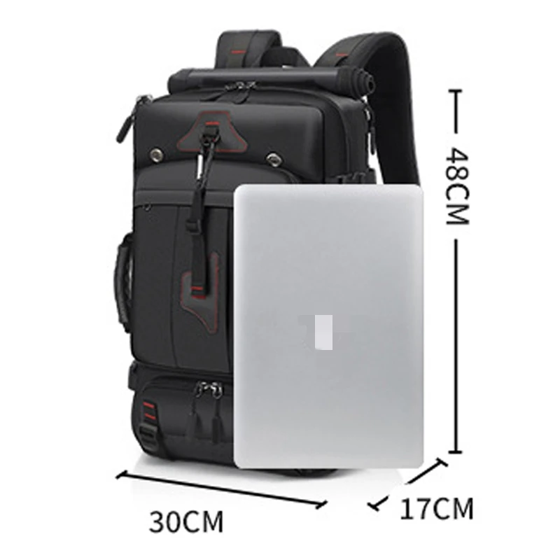 Reiserucksack mit großer Kapazität, 17-Zoll-Laptopfach, mit separatem Fach für trockene und nasse Gegenstände, Wanderrucksack für Herren.