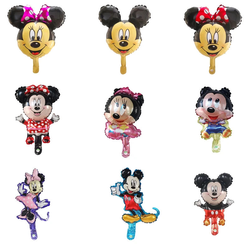 5Pcs Mini Cartoon Disney Balloons Mickey Minnie  Foil Balloons Baby Shower Birthday Party Decoration Kids Toy