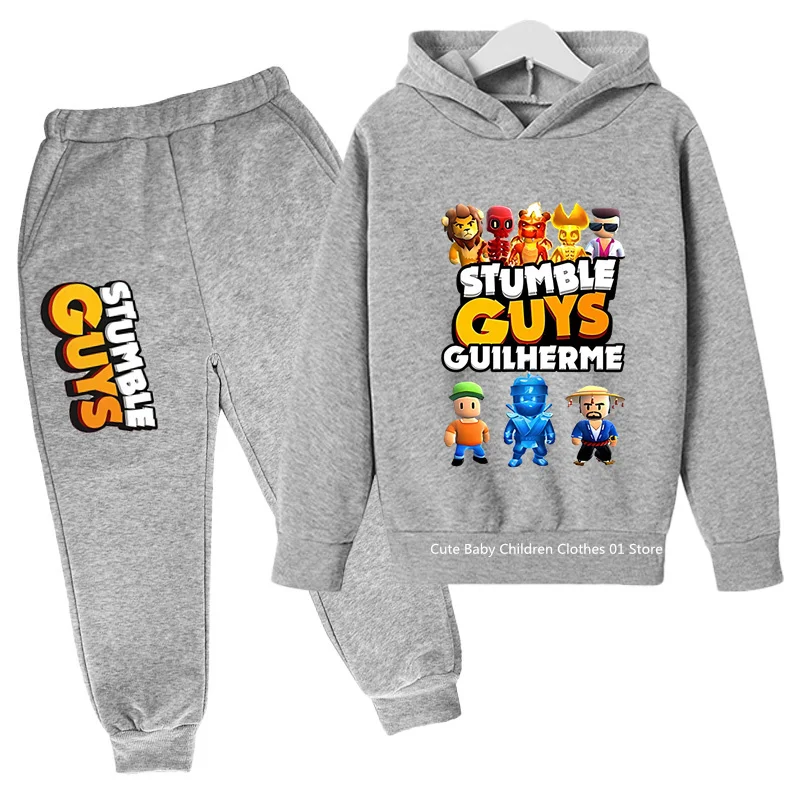 Boys Stumble Guys Hoodie Set Kids Long Sleeves Outfits 3-14 Years Children'S Spring Autumn Baby Boy Casual Tracksuit 2-Piece