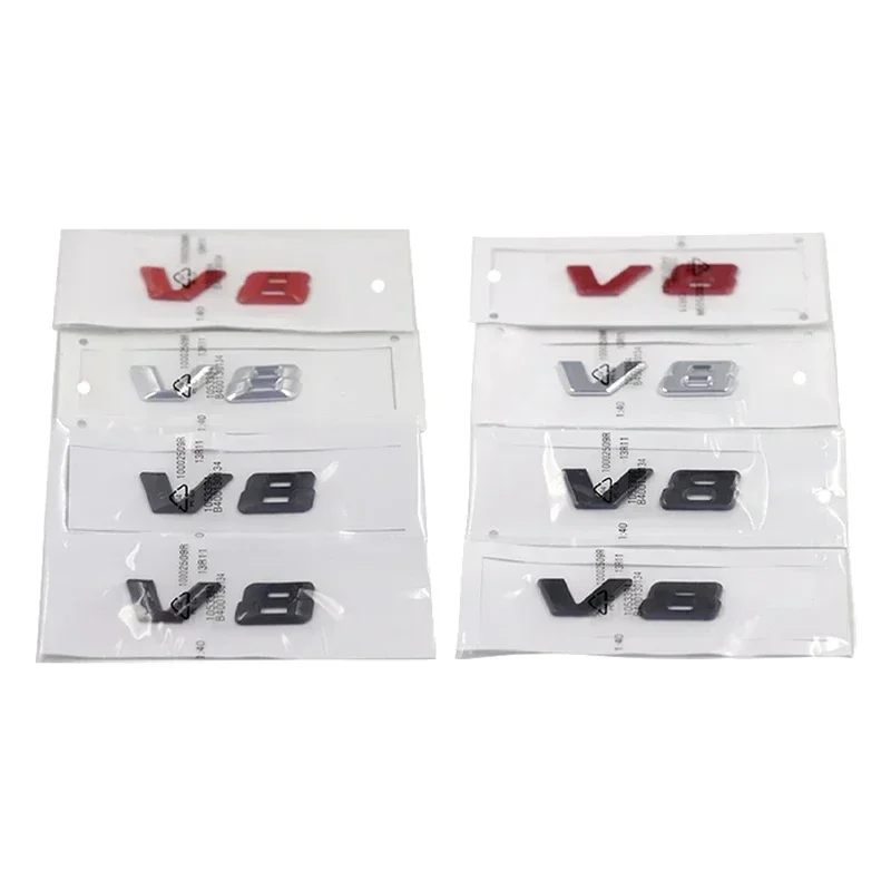 3D Chrome Black V8 Logo Letters Car Fender Emblem Badge Sticker For Mercedes Benz AMG GL ML SL 500 220 C63 S500 V8 Accessories