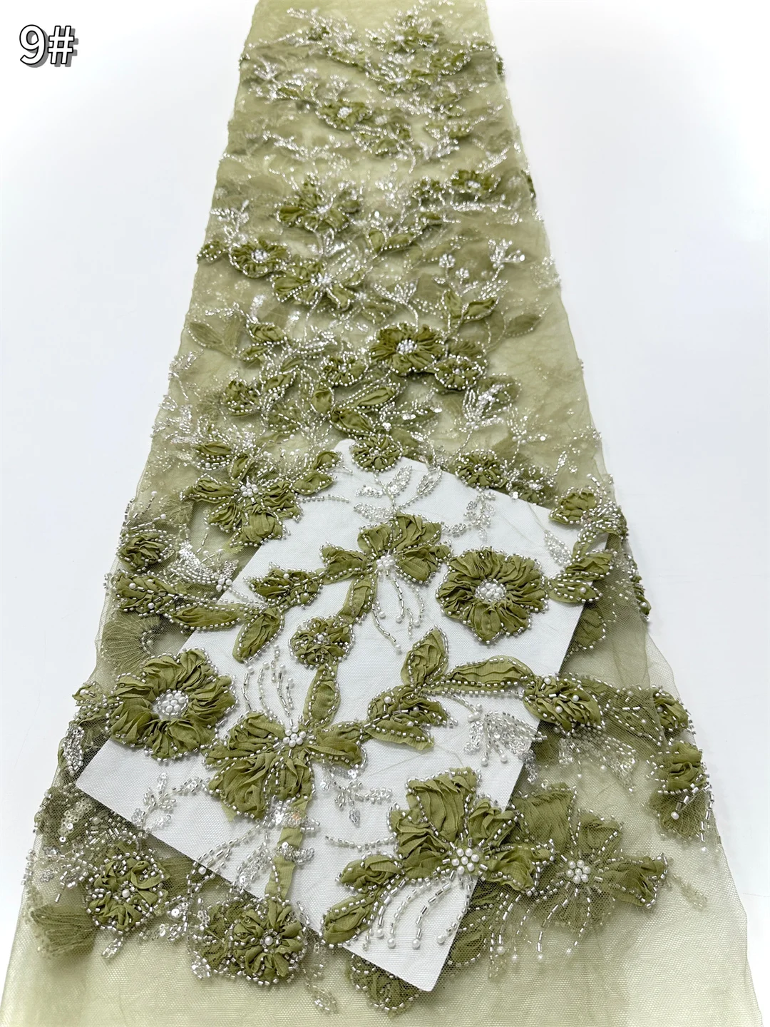 

Tulle Lace Hot Sale Fabric 3D With Beads Sequins 2025 New African Nigerian French for High End Wedding Party Bride Sewing Dress