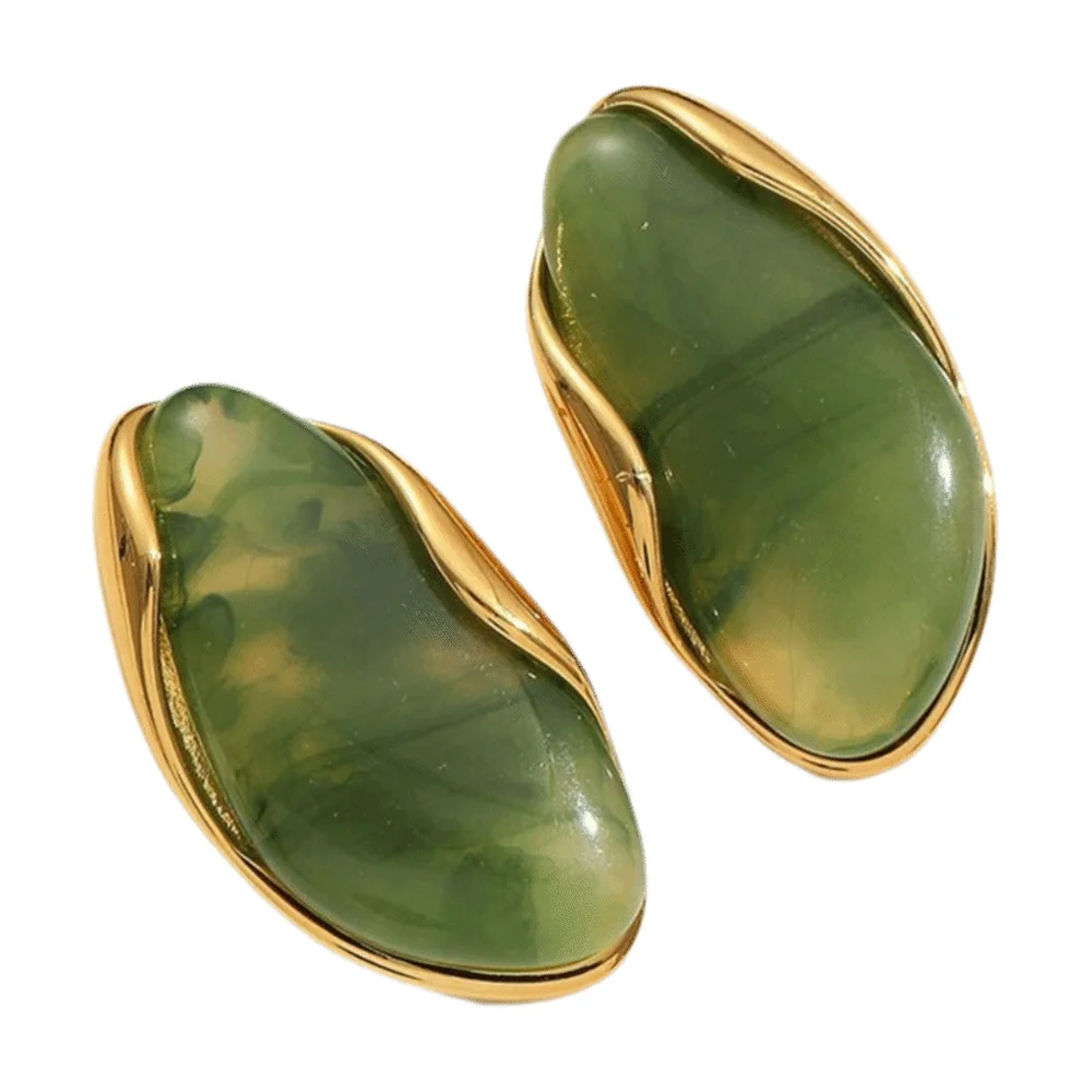 Stainless Steel Resin Amber Earrings Translucent Lightweight Chunky Hoop Earrings Hypoallergenic Drop Hoops Translucent Gifts