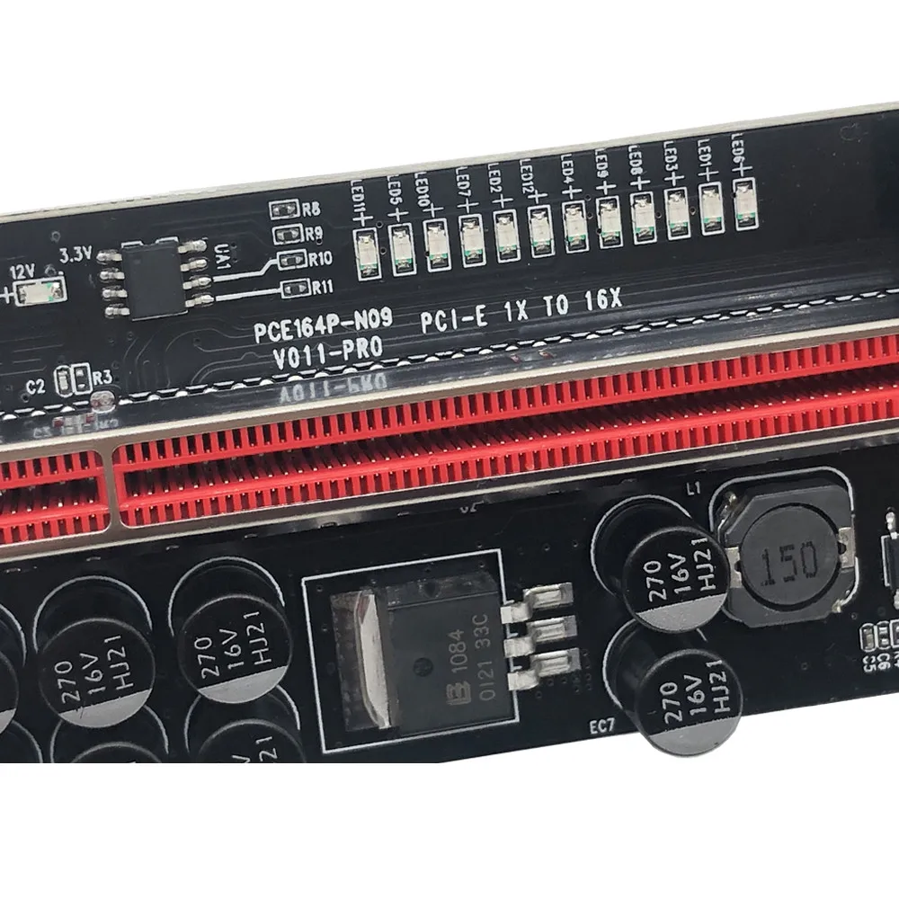 6 PCS PCIE Riser VER011 Pro USB 3.0 VER 011 Riser for Video Card Cabo Riser PCI Express X16 Extender Adapter Card for BTC Mining