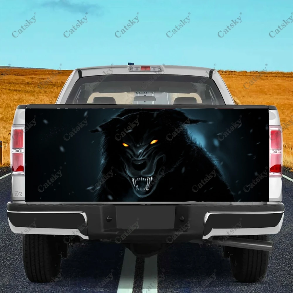 

Animal Winter Wolf Car Tail Trunk Protect Vinly Wrap Sticker Decal Wheel Hood Decoration Engine Cover for SUV Off-road Pickup